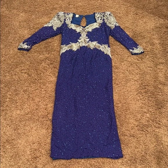 Jovani Dresses | Jovani Royal Blue And Gold Wedding Dress | Color: Blue/Silver | Size: L | Beachmom343's Closet Jovani Dresses | Jovani Royal Blue And Gold Wedding Dress | Color: Blue/Silver | Size: L | Beachmom343's Closet